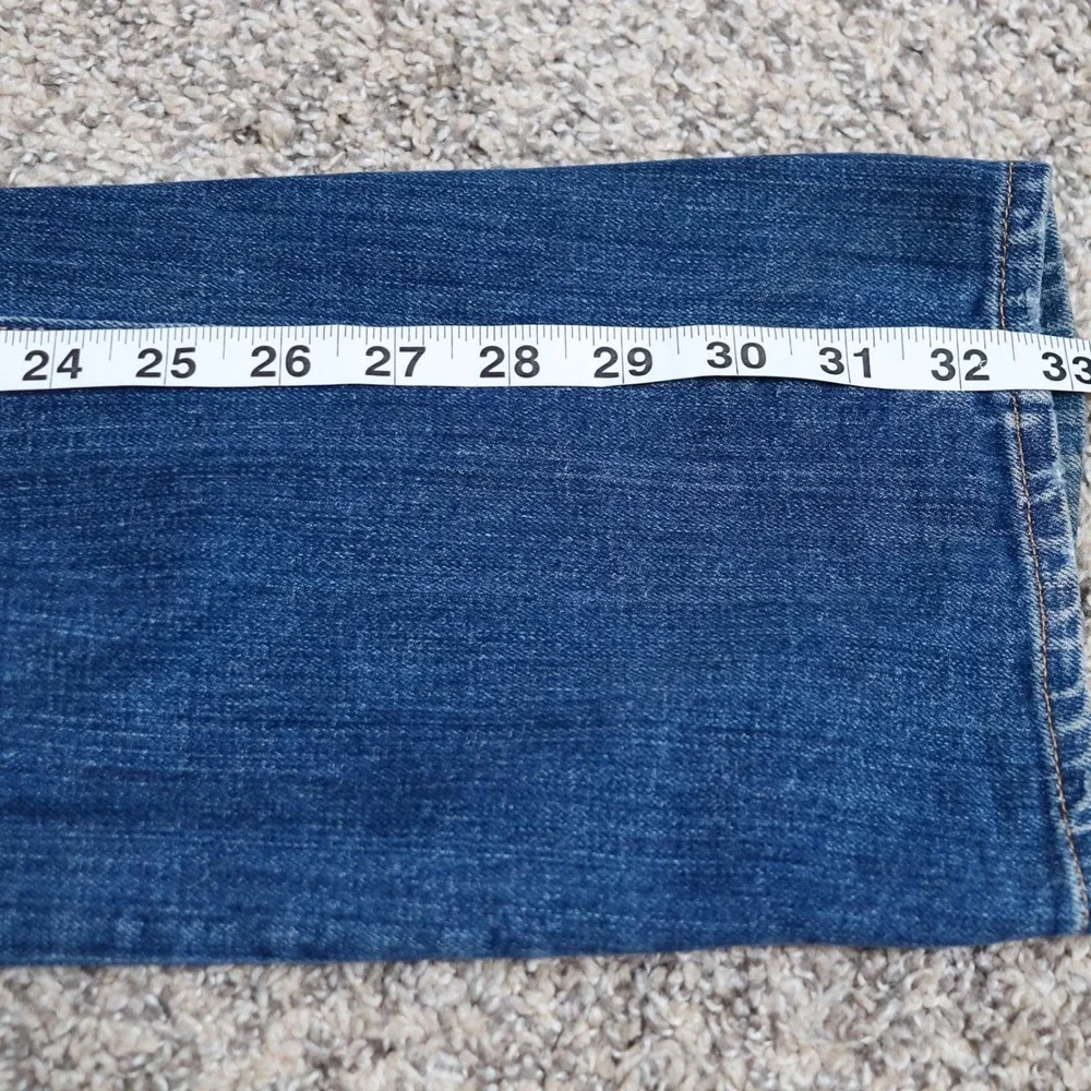 Polo Ralph Lauren Spencer Skinny‎ Mens 34x32 Blue Distressed Flag Denim Jeans